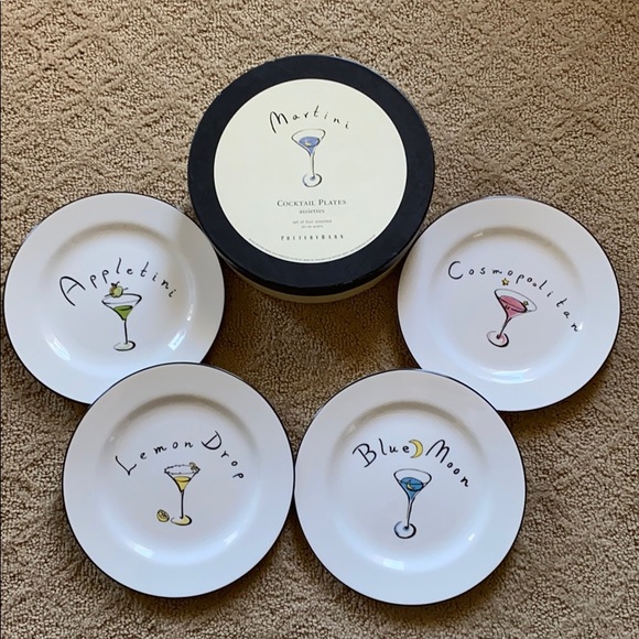 Pottery Barn Other - Potterybarn set of four Martini Cocktail plates